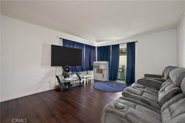 living room featuring wood-type flooring