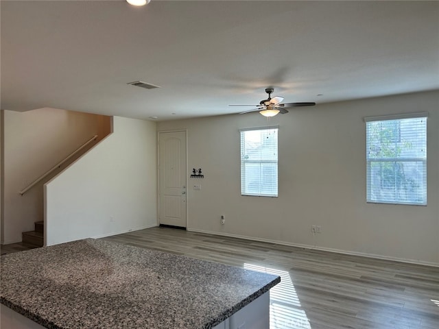 interior space featuring hardwood / wood-style floors and a healthy amount of sunlight