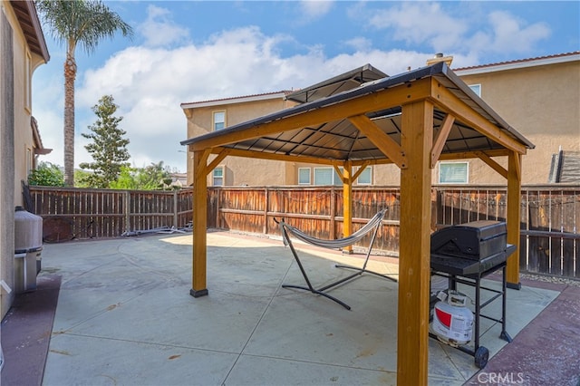 view of patio / terrace with a gazebo