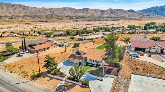 aerial view with a mountain view