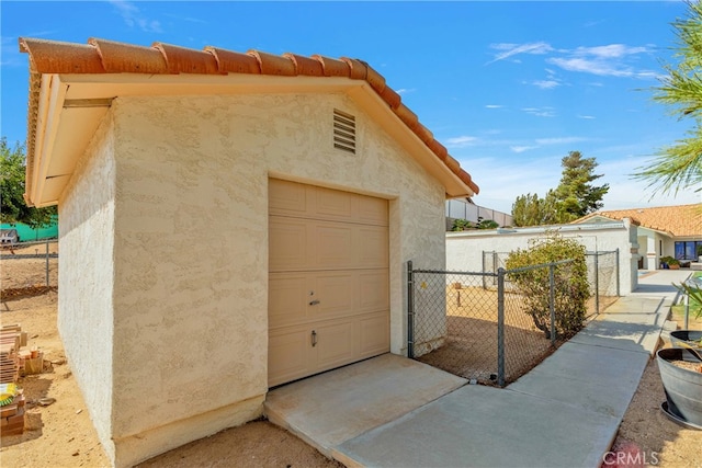 view of garage