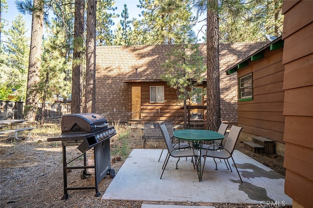 view of patio / terrace with a grill