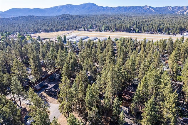 bird's eye view with a mountain view