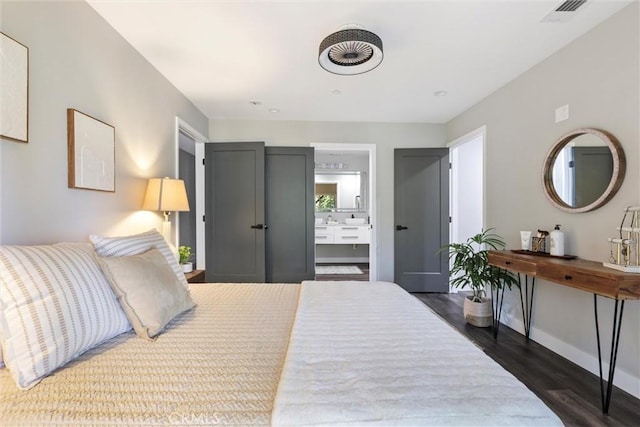 3078 Wilton Dr, Cambria, CA 93428 - bedroom featuring dark wood-style flooring and connected bathroom