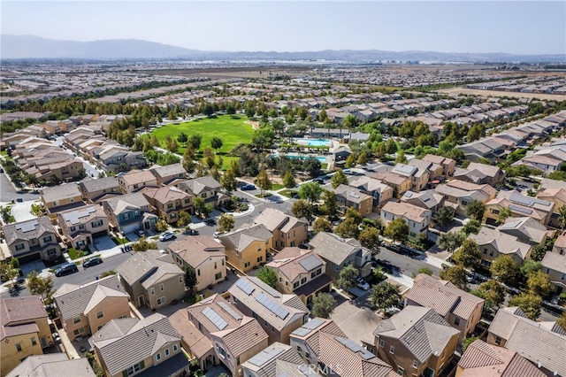 aerial view featuring a mountain view