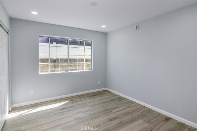 empty room featuring light hardwood / wood-style floors