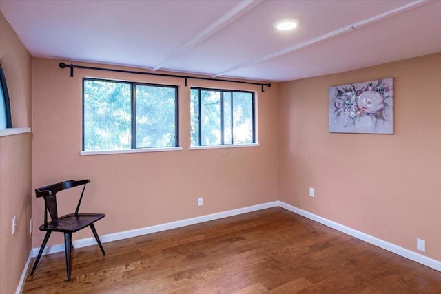 unfurnished room featuring wood-type flooring