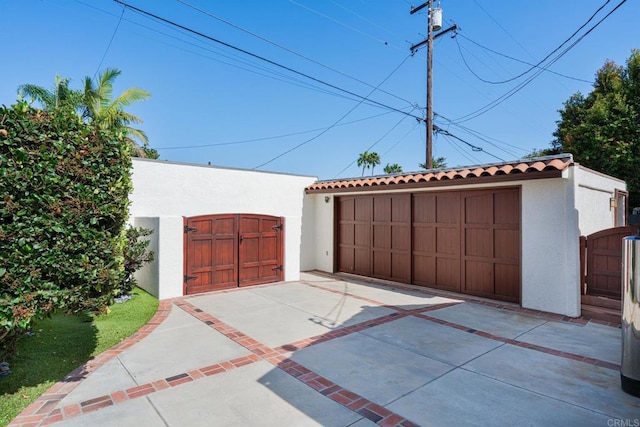 view of garage