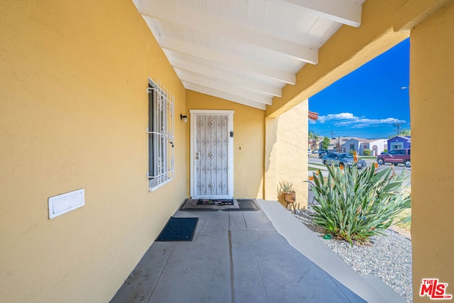 view of doorway to property