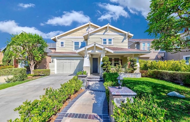 craftsman house with a garage