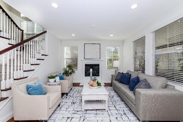 living room featuring light hardwood / wood-style floors