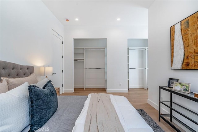 bedroom featuring light wood-type flooring