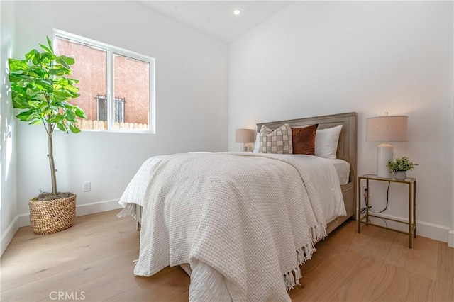 bedroom featuring light hardwood / wood-style flooring