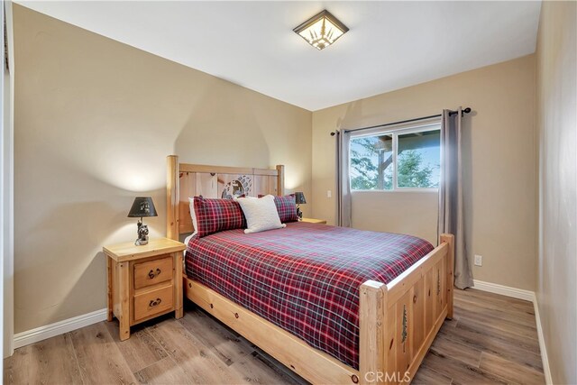 bedroom featuring light hardwood / wood-style floors