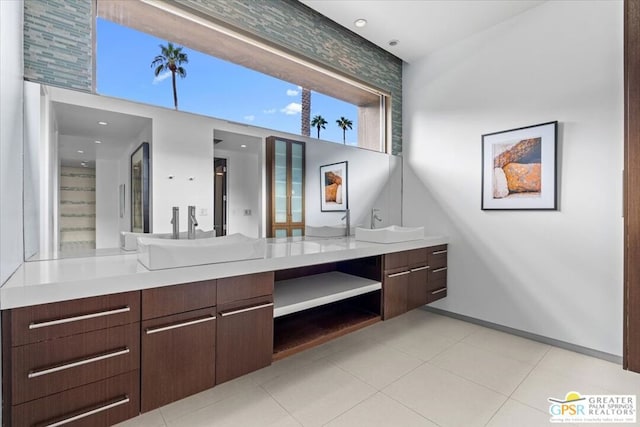 bathroom featuring vanity and tile patterned floors