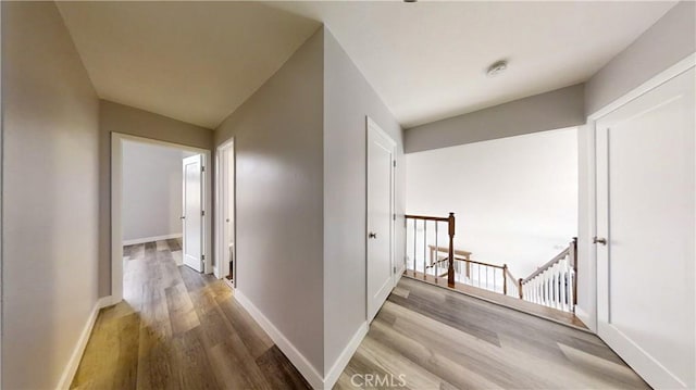 corridor featuring wood-type flooring