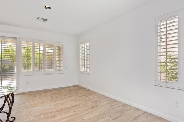 empty room featuring light hardwood / wood-style floors and a wealth of natural light