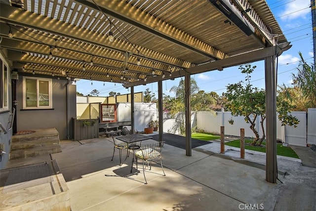 view of patio with a pergola