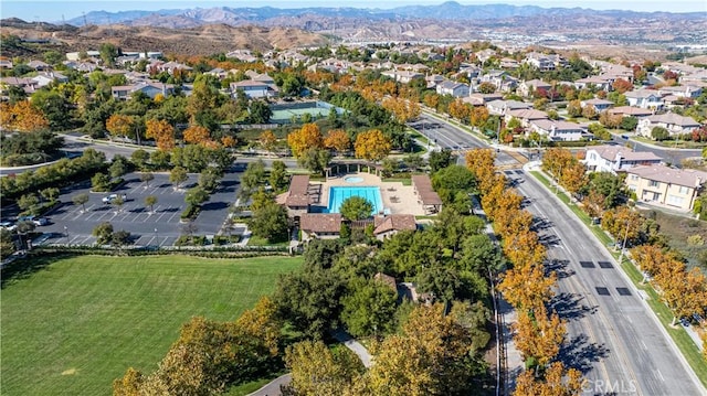 aerial view featuring a mountain view