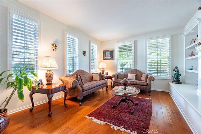 sitting room featuring wood-type flooring