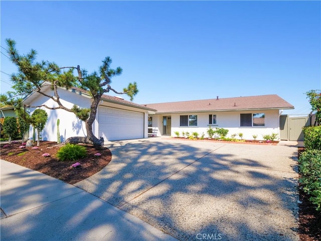 single story home with a garage