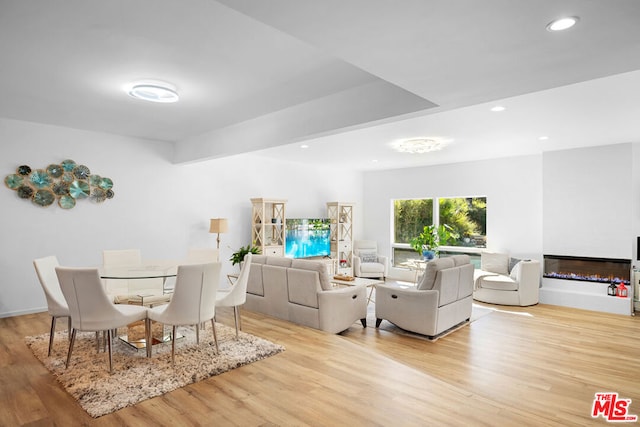 dining space featuring light hardwood / wood-style flooring