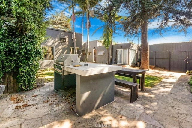 view of yard with a bar and a patio