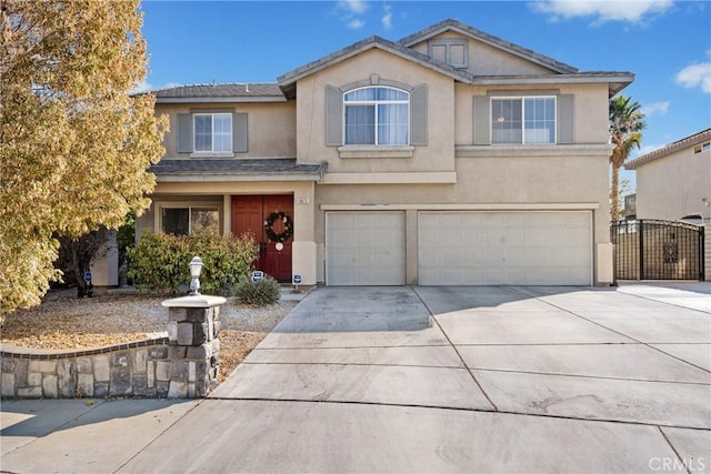 view of property with a garage