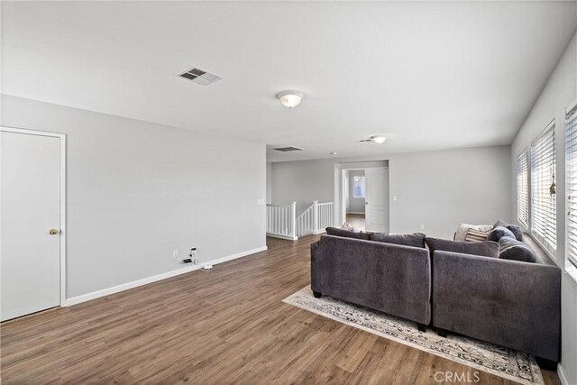 living room featuring hardwood / wood-style flooring