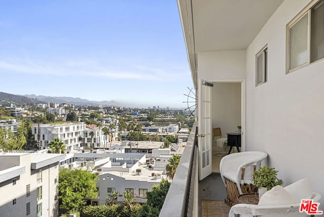 balcony with a mountain view