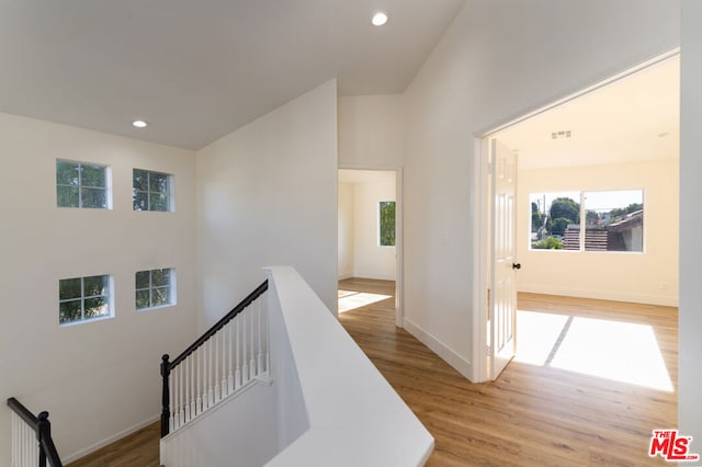 hall featuring light hardwood / wood-style flooring