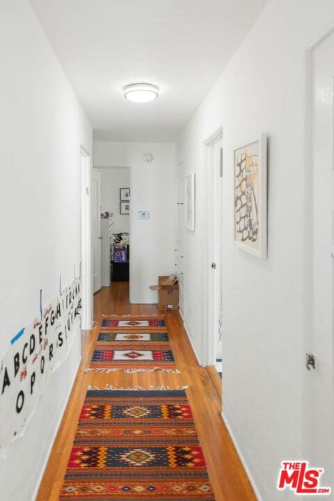 hall featuring light hardwood / wood-style flooring