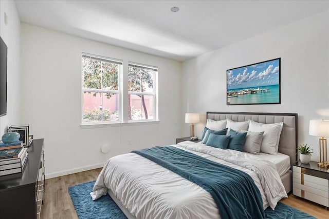 bedroom featuring light hardwood / wood-style flooring