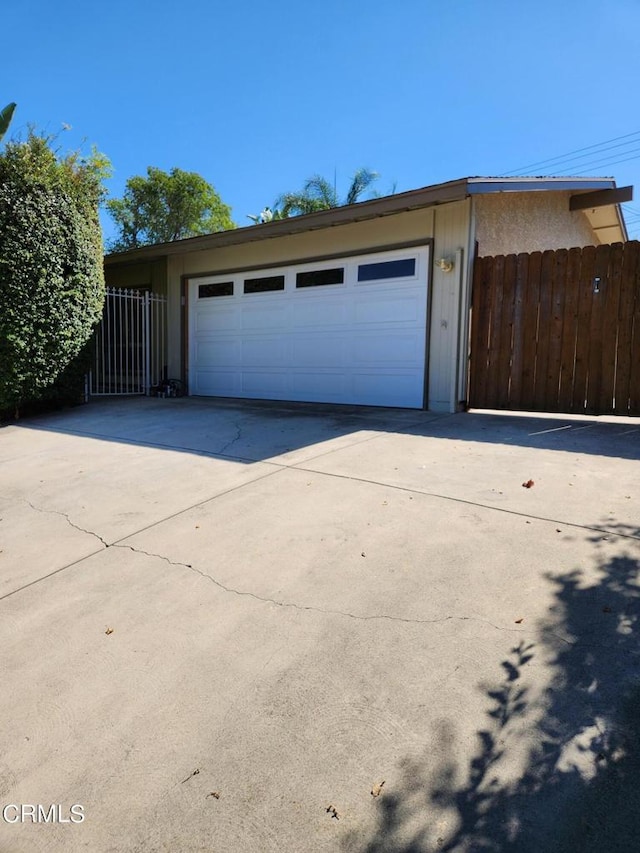 view of garage