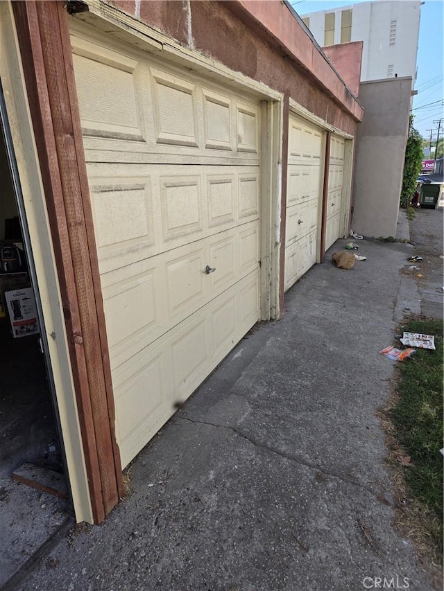 view of garage