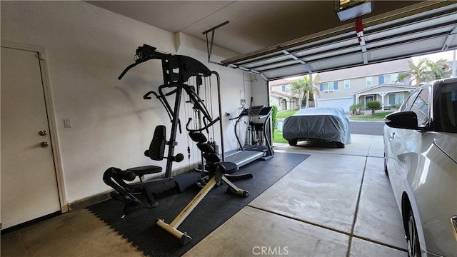 exercise area with concrete flooring