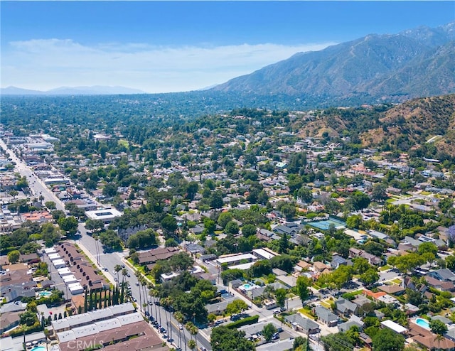 bird's eye view featuring a mountain view