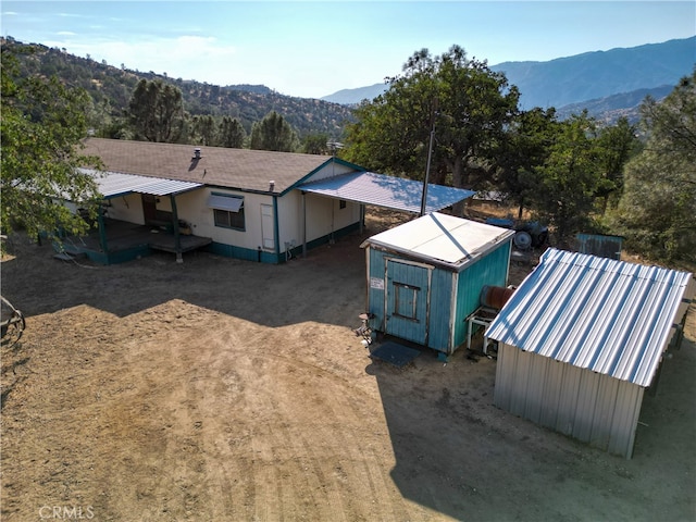 drone / aerial view with a mountain view