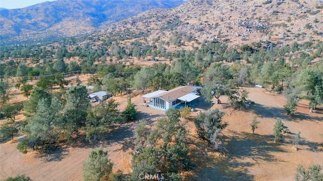 bird's eye view with a mountain view