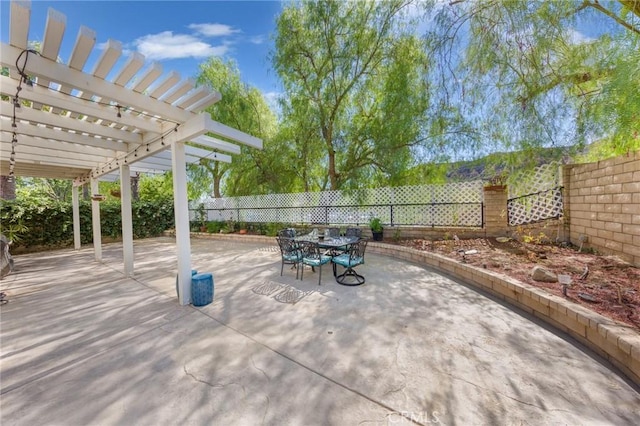 view of patio / terrace with a pergola