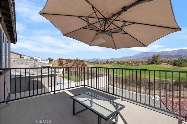 balcony with a mountain view