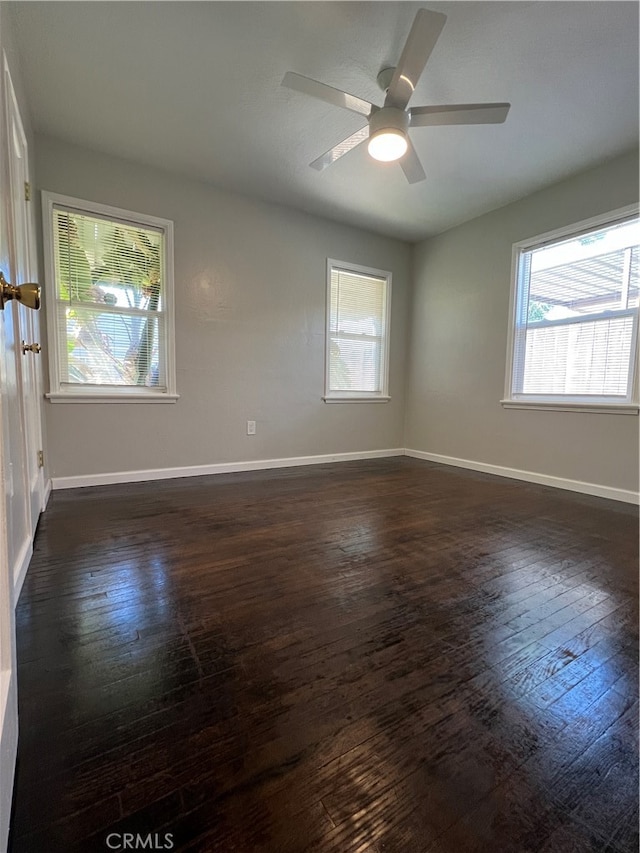 2202 Bedford Way, Bakersfield, CA 93308 - empty room featuring ceiling fan and dark wood-type flooring