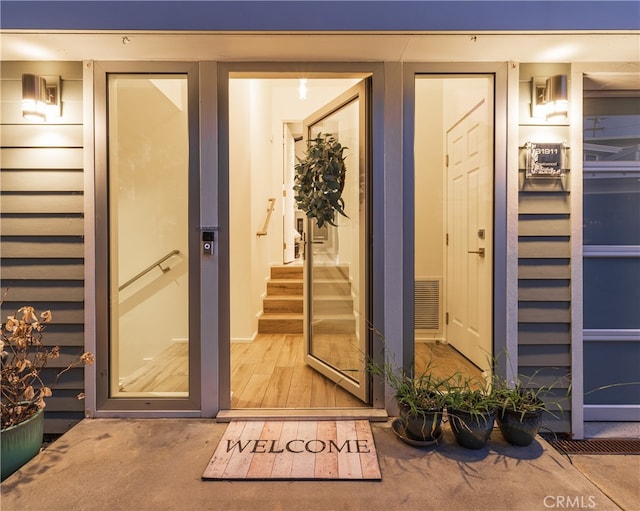 view of doorway to property