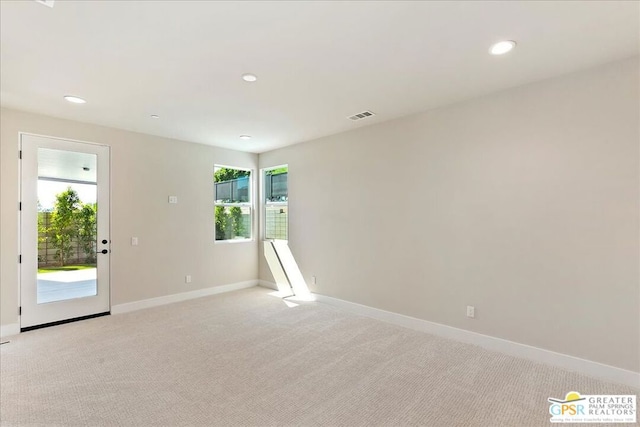 carpeted spare room with a healthy amount of sunlight