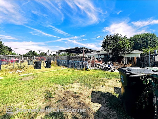 view of yard with a gazebo