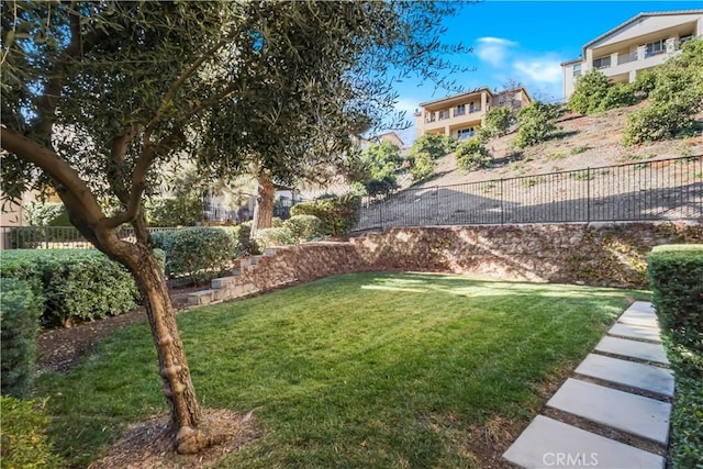 view of yard with fence