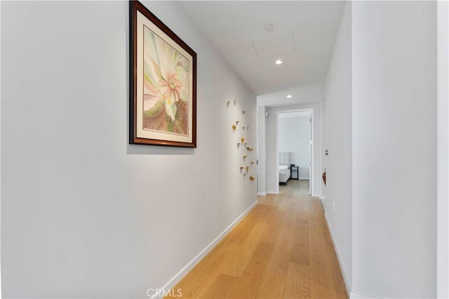 hallway featuring light hardwood / wood-style floors