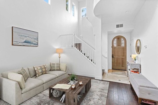 living room featuring wood-type flooring