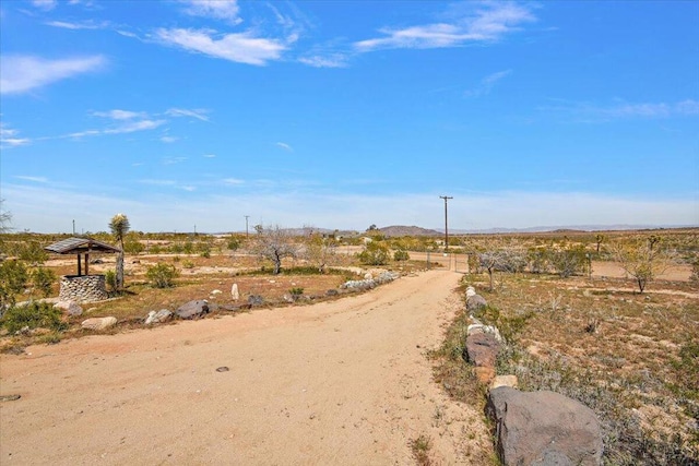 view of road with a rural view