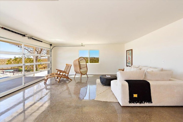 living room featuring a wealth of natural light